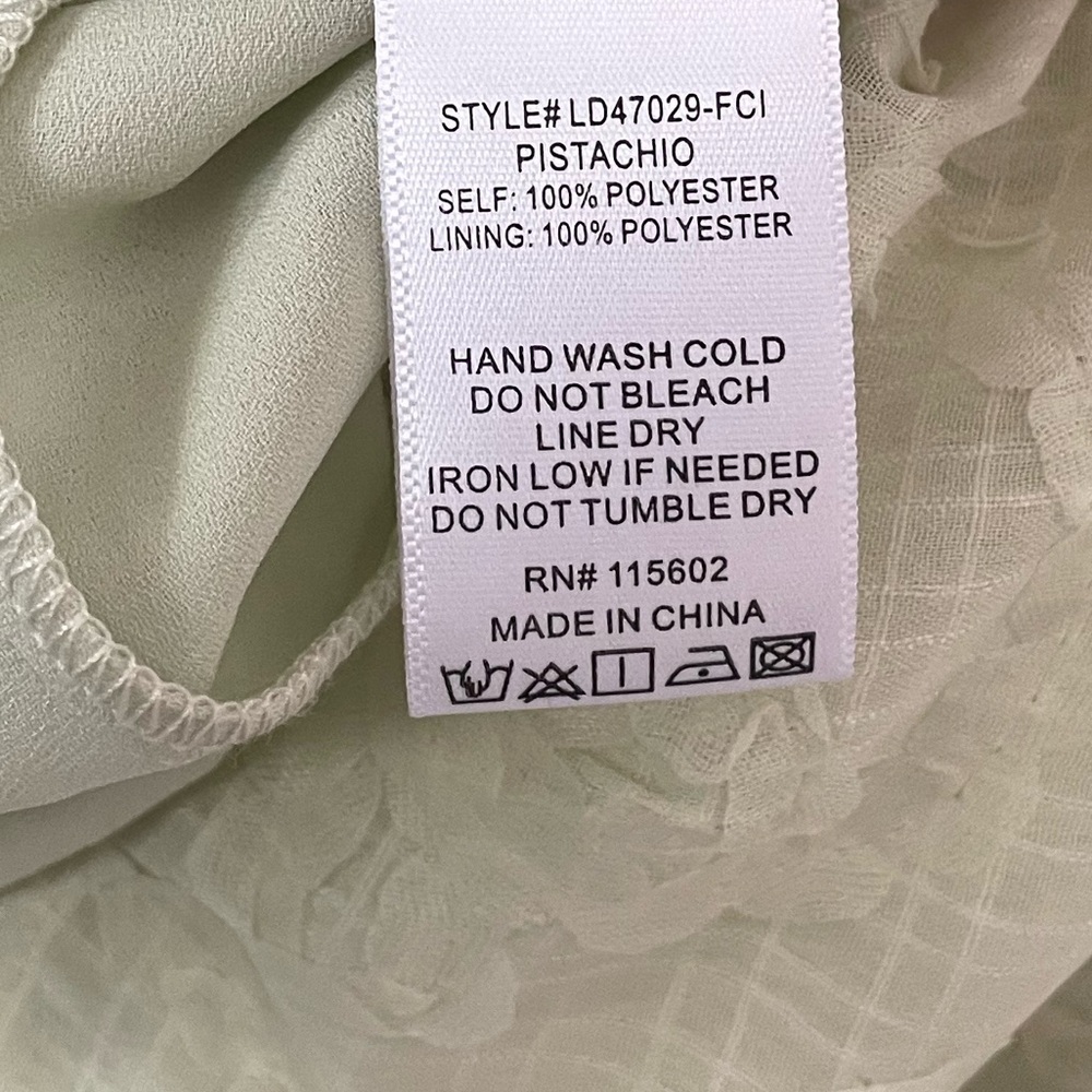 new All in Favor Light Green Ruffle Dress pistachio green large - Picture 8 of 8